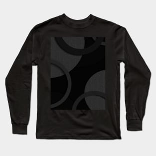 Black abstract shaped circles design Long Sleeve T-Shirt